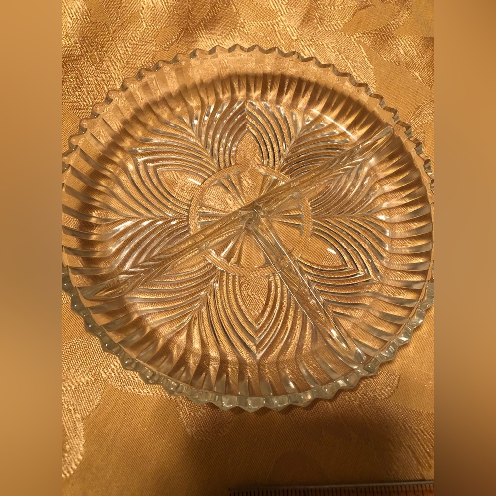 Vintage cut glass candy dish